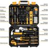 DEKO 100 Piece Home Repair Tool Set,General Household Hand Tool Kit with Plastic Tool Box Storage
