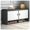 Changing Shoes Stool Simple Household Entryway Wearing Shoe Stool with Soft Cushion Bench Storage Stool for Living Room Bedroom Storage Bench 100