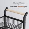 COVAODQ 4 tier kitchen trolley on wheels, kitchen vegetable storage rack,black vegetable rack,vegetable rack for kitchen(90 * 40 * 30cm)