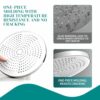 LONGHEXINA Shower Head High Pressure,Rainfall Shower Head 10 Inch, Adjustable Replacement Showerhead with Swivel Ball,Round Fixed Shower Head wit