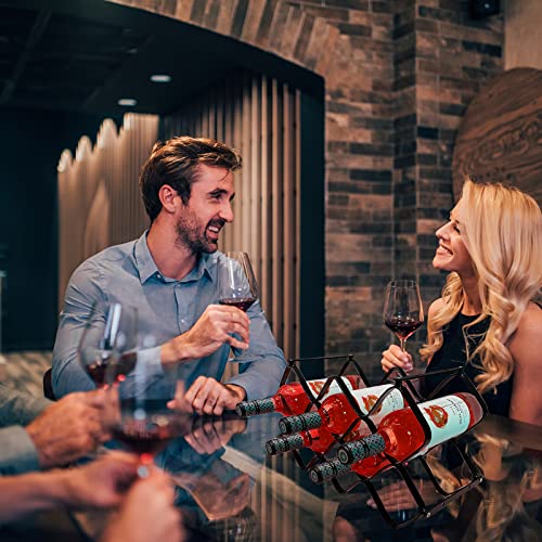 Yehchi Countertop Wine Rack Freestanding,Metal Lattice 10 Bottle Wall Mountable Wine Rack Free Mobile Small Wine Rack Holder,Tabletop Wine Storag