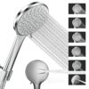 Shower Head, VESKYAO High Pressure Shower Heads with 3 Spray Modes, Powerful Shower Head Only, Universal Water Saving Large Shower Head