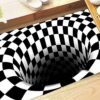 SunaOmni 3D Illusion Doormats Optical Illusion Area Rug Abstract Geometric Non Slip Carpet Abstract Geometric Doormat Anti-Slip Door Mat 40x60cm