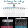 COMLIFE Fixed Shower Head 12Inch Square Rain Fixed Shower Head 304 Stainless Steel High Pressure Rainfall Shower Head with 144 Silicone Jets for