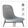 Achiemart Dining Chairs Set of 4 Wooden Legs, Colorful Contemporary Lounge Dining Home Office Plastic Seat Armless Chairs, Max Weight up to 150kg