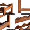 Felenny Wooden Rack 3 Tiers 12 Bottle Free Standing Storage Holder, Rack Cabinet Holder Display Shelf for Home Living Room, Pantry, Kitchen, Cabi
