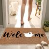 20x31.5In Halloween Fall Door Mat for Front Door - Welcome Ghost Home Pumpkin Decorative Doormat Halloween Party Non-Slip Floor Mat Switch Mat fo