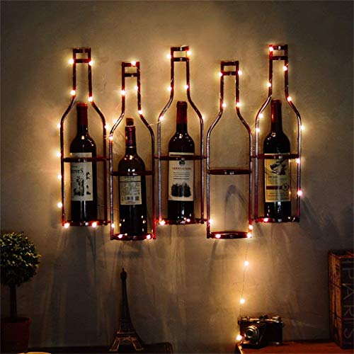 EYLINK Wine Racks,Wall Holder Metal | Loft Wall Shelf Storage Rack Wall-Mounted | Wine Bottle Holder | Cube Wine Cabinet Vintage