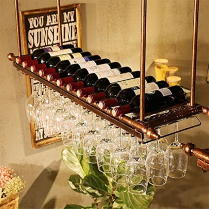 PIBM Wine Holder Wine Racks Wine Rack Free Standing Folding Wooden Red Wine Holder Racks Bottles Wine Stand Display Shelf for Kitchen Bar J1031,