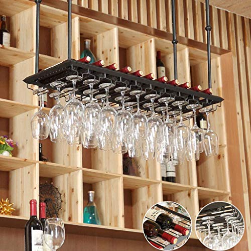 OUSIKA Wine Racks,Glass Bottles Adjustable Metal Ceiling-Type Industrial Hanging Wine Glass Racks Goblet Holder Decoration Shelf