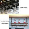 Wine racks Cafe Hanging with Glass Holder and Shelf, Black Adjustable Metal Ceiling Bar Wine Glass Rack, 2-Layer Industrial Iron Bottle Holder Wi