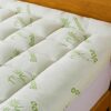 Bamboo Mattress Topper Short Queen Size, Cooling Extra 3 Inch Thick Breathable Mattress pad, 8-21”Deep Pocket Soft Quilted Fitted Mattress Cover