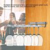 Fdit Wall mounted iron wine glasses rack, double row stemware wine glass holder storage rack bottle glass holder
