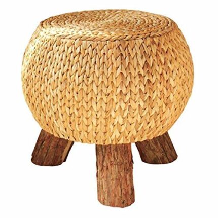 EYHLKM Pier Handmade Rattan Wicker Vanity Bedroom Stool Fully Assembled Colonial