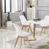 Life Interiors Lorenzo Retro Dining Chair 2-Piece Set, White