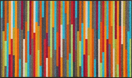 wash+dry Mikado Stripes Doormat 75 x 120 cm Washable Indoor and Outdoor Use Multi-Coloured
