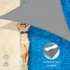 Sun Shade Sail Triangle 3x3x3m, Luckits Waterproof Garden Sail Triangle 160GSM Material Sunshade Cloth Anti-UV Sunscreen Awning Canopy, for Outdo