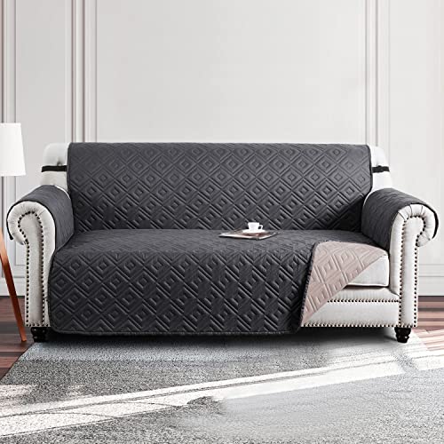 Moonlight Bedding Sofa Cover 3 Seater Reversible Quilted Sofa Covers Adjustable Waterproof Elastic Straps Sofa Covers, Pets & Kids & Sofa Protect