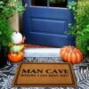 Ytanie Welcome Mats for Front Door Outdoor Entry Man Cave Where I Do Man Doormat Non Slip Rubber Mat for Home Indoor Farmhouse Funny Kitchen Rugs
