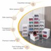 Calogy Stackable Shoes Storage Boxes, Shoe Box Organiser, Clear Plastic Stacking Rack, Cabinet Containers, Easy Assemble, Sturdy, Fits for All Ki