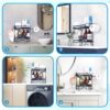 Tyzeqy Over The Toilet Storage,Go Over Above Behind Toilet Top Stands Rack Bathroom Space Saver Storage Cabinet Organizer Ladder Shelf Cabinet Bl