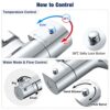 Solepearl Thermostatic Bath Shower Mixer Bar Tap, 38℃ Thermostatic Bathtub Shower Mixer Valve with Waterfall Bath Filler Spout, Exposed Solid Bra