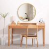 4VWIN Bamboo Frame Circle Mirror Wall-mounted Round Entryways, Bathrooms, Livingrooms (60*60cm Round, Bamboo Framed)