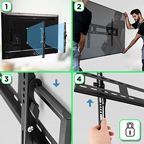 Duronic TV Bracket Wall and Ceiling Mount TVB123M 32-60 Inch Television Screen VESA Up to 600x400mm Flat Screen LCD LED OLED QLED Strong Heavy Du