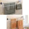 Bathroom Towel Rack Solid Copper and Chrome Towel Bar for Bathroom Mirror Glossy Double Rod Polishing and Plating Towel Hanger Holder Bathroom Sh