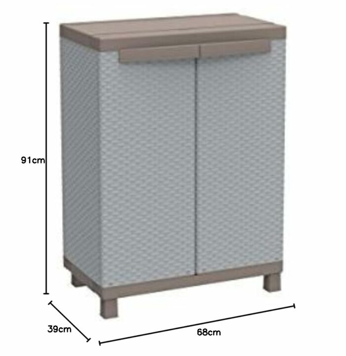 Terry, C-Rattan 680, Cabinet 2 Doors and 1 Internal Shelf - 68x39x91.5 cm