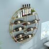 EYLINK Metal Gold Wine Bottle Holder Wall Mounted Display, Wine Racks Wall Hanging Mounted Wine Champagne Glass Goblets Stemware Rack Holder, Rou