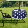 xigua Polka Dot Round Tablecloth with Zipper Umbrella Hole, Waterproof Spillproof Polyester Fabric Table Cover for Outdoor Patio Garden Dining Pa