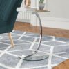 ASPECT Merlin Clear Glass Round Table, Chrome, 40cm Dia x 54cm