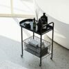 FEER Kitchen Cart Storage Cart Simple Bedside Table Mini Mobile Coffee Table Storage Cart Kitchen Bathroom Cart (Color : Rosso, Size : 1pcs)