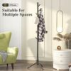 Z&L HOUSE Coat Racks Free Standing, Simple Solid Wooden Coat Tree, 8 Hooks and Adjustable Size Coat Hanger Stand, Used in the Office Bedroom Livi