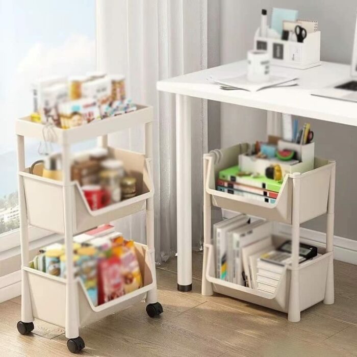 UXZDX Multifunctional mobile storage rack household kitchen trolley shelving multi-layer book toy storage rack (Color : D, Size : 34.4CM-28CM-118