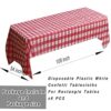 ZeriTlolen 3 Pack 108" X 54" Red Checkered Premium Disposable Plastic Tablecloth for 8ft Long Rectangle Tables, Waterproof Table Covers for Birth