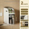 7 Inch Wide Bathroom Floor Cabinet Storage, 2/3/4 Tier Toilet Paper Holder Cabinet with Drawers, Large Capacity Narrow Dresser Storage Tower Stan