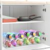 Zocipro Water Bottle Storage Rack, 2 Pack Stackable Water Bottle Organiser for Cupboard, Plastic Water Bottle Holder for Kitchen, Cupboard, Fridg