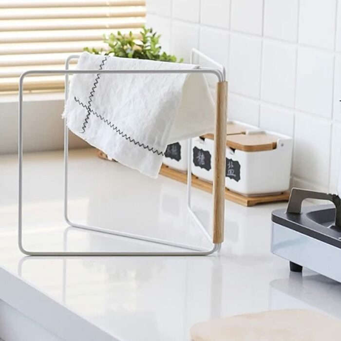 ARFUKA Hand Towel Holder Standing Fodable Towel Rack Headband Holder 3 Tier Tower Bar for Bathroom Kitchen Vanity Countertop White