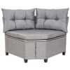 CZDYUF 4-piece Resin Wicker Patio With Round Table, Gray Cushion Furniture Set Sofa-type Garden Pool Balcony
