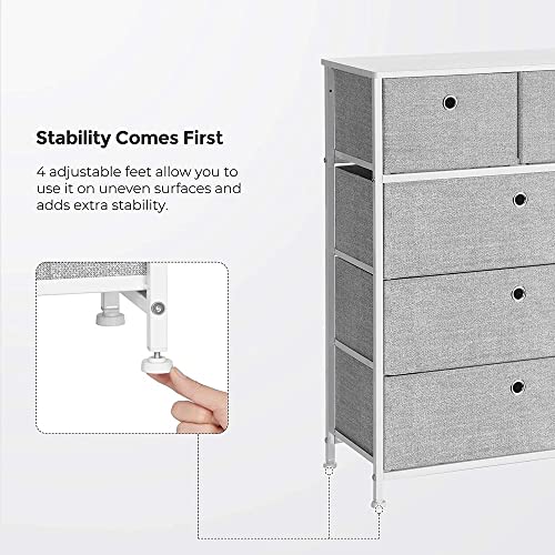 LIUZH Storage Chest Dresser 5 Fabric Drawers Closet Apartment Dorm