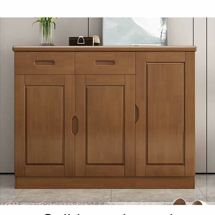 WALNUT Shoe Cabinet Solid Wood Shoe Cabinet Thick Base Reinforcement Design Smooth Edges and Corners Storage Draw