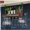 EYLINK Wine Racks,Wine Lovers/Ceiling Wine Racks Wall Mounted Hanging Wine Bottle Holder Metal Iron Wine Glass Rack Goblet Stemware Racks Bar Dec