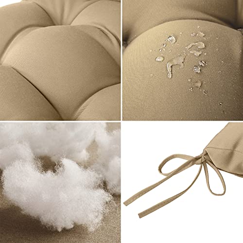 BLISSWALK Outdoor Chair Cushions, Tufted Outdoor Cushions Seat and Back, All Weather Patio Furniture Cushions,40" x20“,Khaki