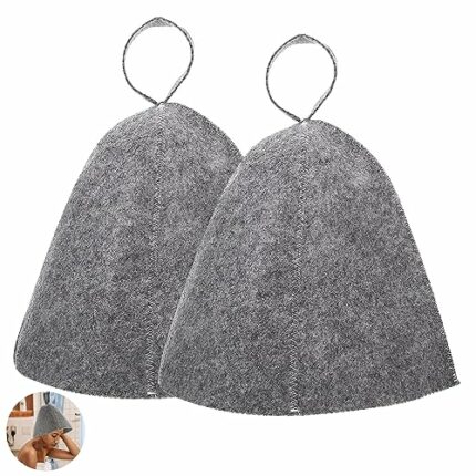 2PCS Durable Sauna Hat Felt Material Sauna Accessories Breathable Head Protection Ideal for Sauna Hot Spring Bathroom