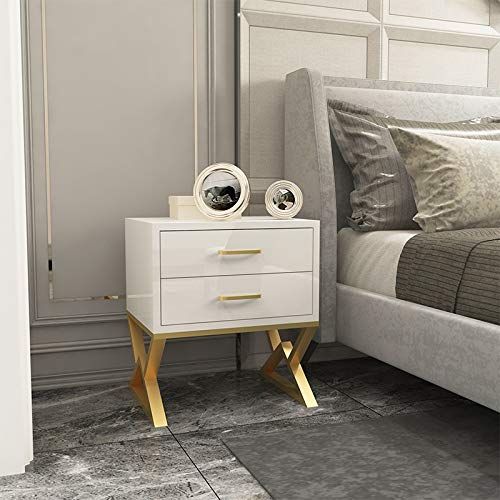 JYDQM Iron Casting Golden Nightstand Coffee End Bedside Table Home Furniture Nightstand Cabinet Cupboard Bed Room