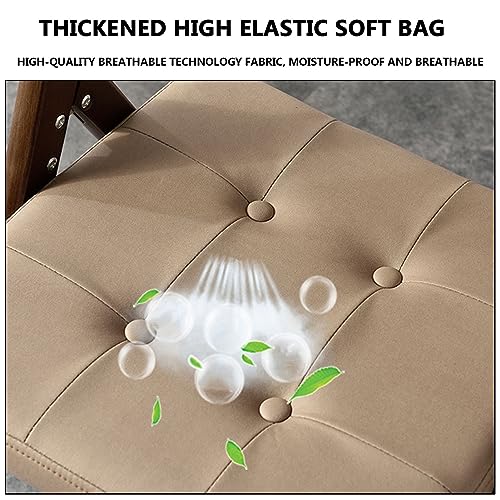 Solid Wood Stools, Kitchen Stools with Soft Cushion Counter Height Barstools with Vintage Farm Wooden Base for Kitchen Dining Cafe