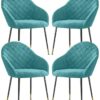 dining chair Business Dining Chairs Set Office Reception Chairs Dining Chair Set of 4 Lovely Bedroom Flannel Fabric Makeup Chair Wrought Iron Fee