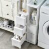 OPSREY Bathroom Little Cabinet, with Drawers and Clear Storage Doors with Wheels Narrow Storage Drawer Cart Narrow Slim Floor Cabinet Side Organi
